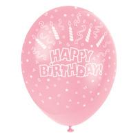 Unique Party 12 Inch Latex Balloon - Candles Pink