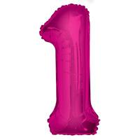 Unique Party 34 Inch Pink Glitz Number Balloon - 1