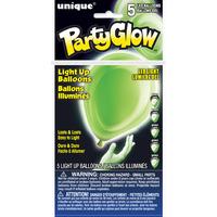 Unique Party Glow Light Up Latex Balloons - Lime Green