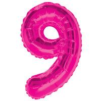 Unique Party 34 Inch Pink Glitz Number Balloon - 9