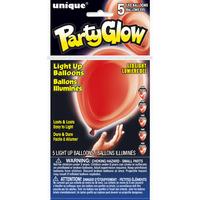 Unique Party Glow Light Up Latex Balloons - Ruby Red