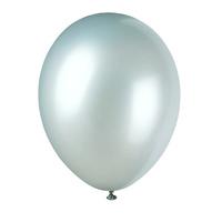 Unique Party 12 Inch 8 Pearlised Latex Balloons - Shimmer Silver