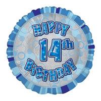 unique party 18 inch blue prism foil balloon 14