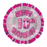 Unique Party 18 Inch Pink Prism Foil Balloon - 10