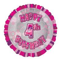 Unique Party 18 Inch Pink Prism Foil Balloon - 4