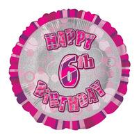 Unique Party 18 Inch Pink Prism Foil Balloon - 6