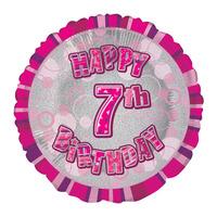 Unique Party 18 Inch Pink Prism Foil Balloon - 7