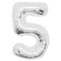 Unique Party 34 Inch Silver Glitz Number Balloon - 5