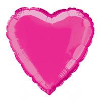 unique party 18 inch heart foil balloon hot pink