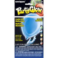 Unique Party Glow Light Up Latex Balloons - Assorted Primary Colours