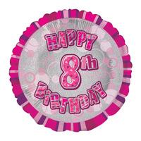 unique party 18 inch pink prism foil balloon 8