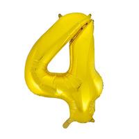 Unique Party 34 Inch Gold Glitz Number Balloon - 4