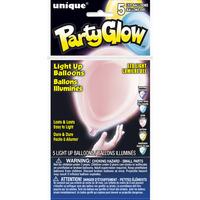 Unique Party Glow Light Up Latex Balloons - Assorted Pastel Colours