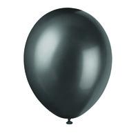 Unique Party 12 Inch 8 Pearlised Latex Balloons - Ink Black