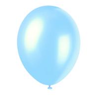 Unique Party 12 Inch 8 Pearlised Latex Balloons - Sky Blue