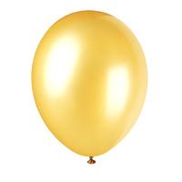 Unique Party 12 Inch 8 Pearlised Latex Balloons - Gold Champagne