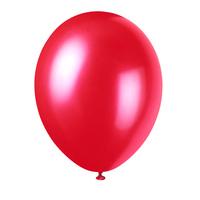 Unique Party 12 Inch 8 Pearlised Latex Balloons - Flame Red