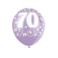 Unique Party Pink 70th Birthday Balloons 6 Pack