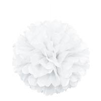 Unique Party 16 Inch Puff Balls - White