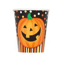 Unique Party 8 Smiling Pumpkin 9oz Cups