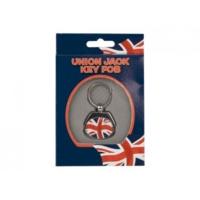 Union Jack Oval Metal Keyfob