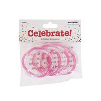 Unique Princess Gel Glitter Bracelet Party Favours4pk