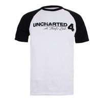 Uncharted 4 Men\'s Logo Raglan T-Shirt - White/Black - M