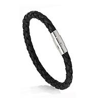 Unisex Black PU Leather Magnet Chain Bracelet Jewelry Christmas Gifts