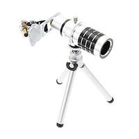 Universal Zoom 12X Telephoto Aluminum Cellphone Lens with Tripod