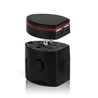 Universal Travel Plug Power Outlet Socket Adapter Converter US UK AU Europe with Dual USB Charger Port