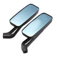 Universal Aluminum Motorcycle Rectangle Cruiser Rear View Mirrors 8mm 10mm Black