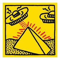 Untitled, 1984 (pyramid with UFOs) by Keith Haring