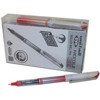uni ball ub167 eye needle fine rollerball pen red pack of 14 pens