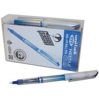 uni ball ub167 eye needle fine rollerball pen blue pack of 14 pens