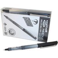 Uni-Ball UB165 Eye Needle Extra Fine Rollerball Pen (Black) - (Pack of 14 Pens)