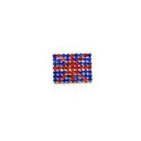 union jack novelty diamante buttons 20mm x 15mm blue red silver