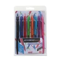 Uni-Ball JetStream Rollerball Pen Tip Width (0.7mm) Assorted Colours (1 x Pack of 8 Pens)