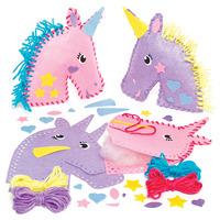 unicorn cushion sewing kits pack of 2