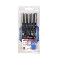 Uni-Ball PIN Ultra Fineliner Pens Assorted-Tips Black (Pack of 5)