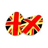 Union Jack Iron On Oval Patches 88mm x 98mm Red, Navy & Ceam