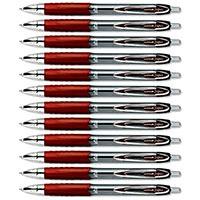 Uni-ball Signo 207 Red Retractable Gel Rollerball Pen (Fine 0.7mm Tip) (12 Pack)