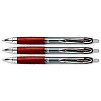 Uni-ball Signo 207 Red Retractable Gel Rollerball Pen (Fine 0.7mm Tip) (3 Pack)