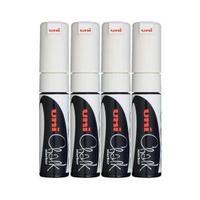 Uni PWE-8K Chalk Marker Chisel Tip Broad Line Width 8mm White Pack of