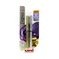 Uni Signo Silver and Gold Gel Pens 2 Pack