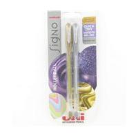 Uniball Signo Metallic Gold and Silver Gel Pens 2 Pack