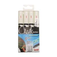 Uni Medium White Chalk Markers Pack of 4 153494342