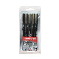Uni-Ball Pin Ultra Fine Drawing Pens Assorted Tip Black Pack of 5