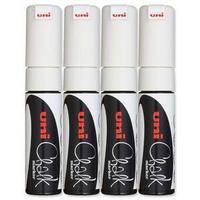 uni pwe 8k chalk marker chisel tip broad line width 8mm white pack of  ...