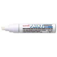 Uni PX-30 Paint Marker Chisel Tip Broad Line Width (4.0 - 8.5mm) White (Pack of 6)