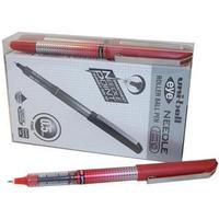 Uni-Ball Eye Needle UB-187S Extra Fine Rollerball Pen Line Width (0.4mm) Tip Width (0.5mm) Red (Pack of 14 Pens)